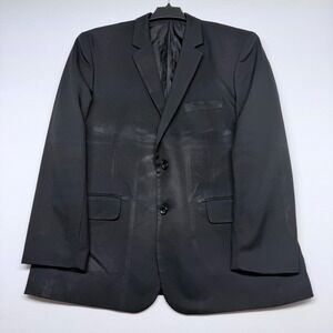 Edwards Redwood & Ross Mens Black Two Button Blazer Jacket Single Vent Size 44R
